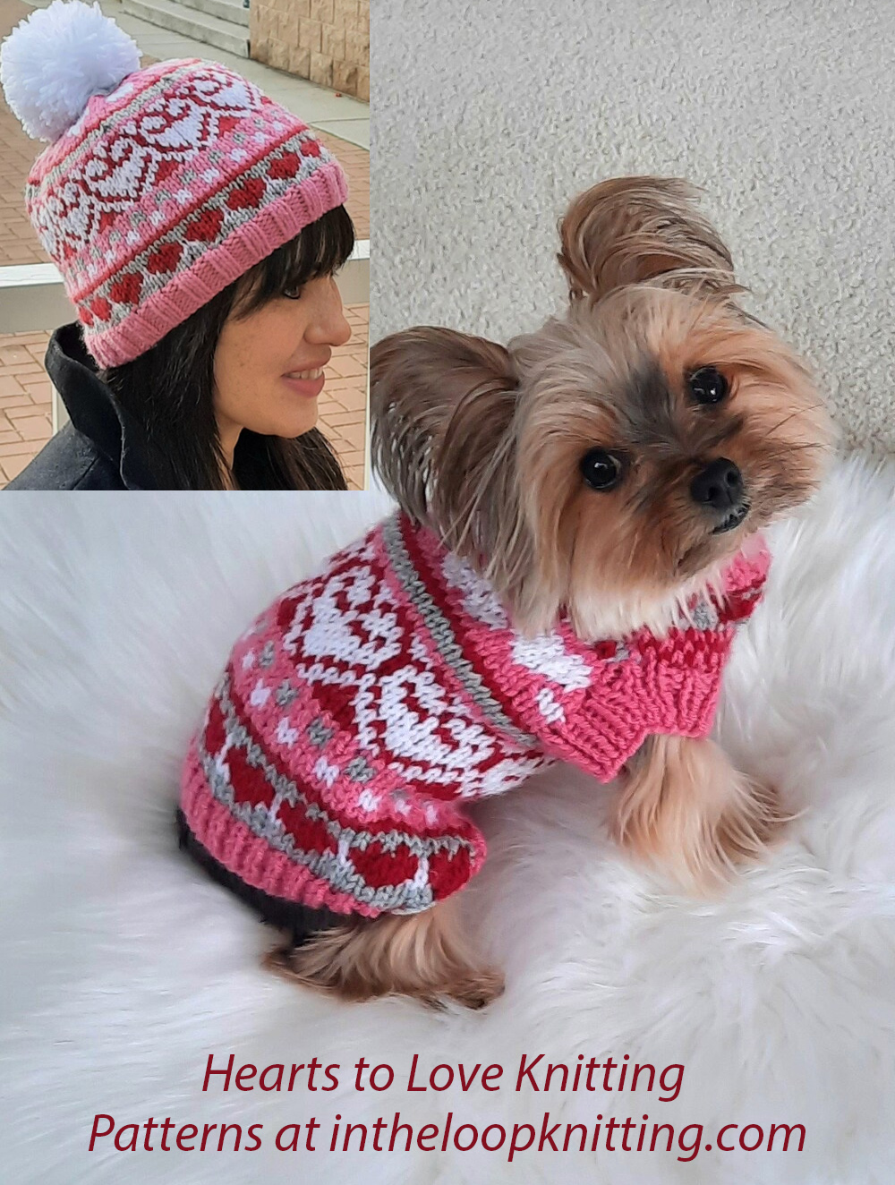 Love Is In The Air Dog Sweater and Amara Hat Knitting Pattern