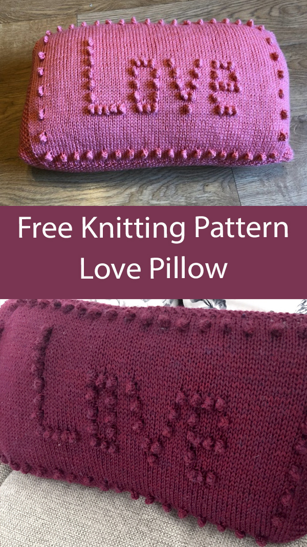 Free Knitting Pattern Love Pillow