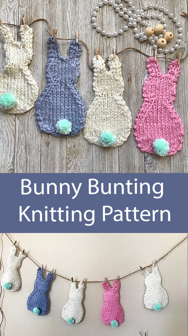 Bunny Bunting Knitting Pattern for Easter, Nursery, Baby Showers
