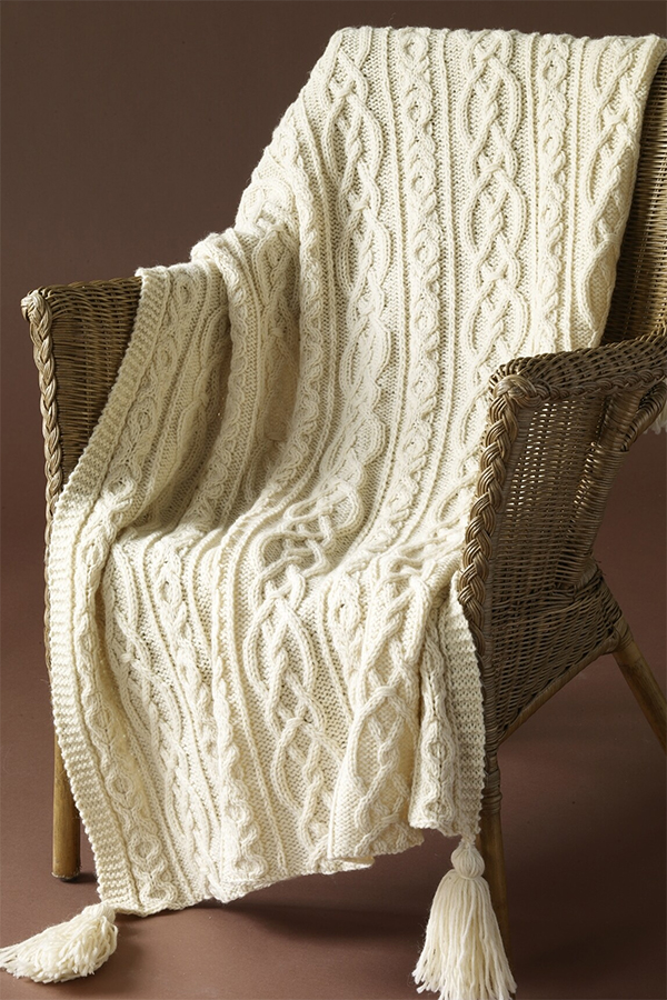 Free Knitting Pattern for Lover's Knot Afghan