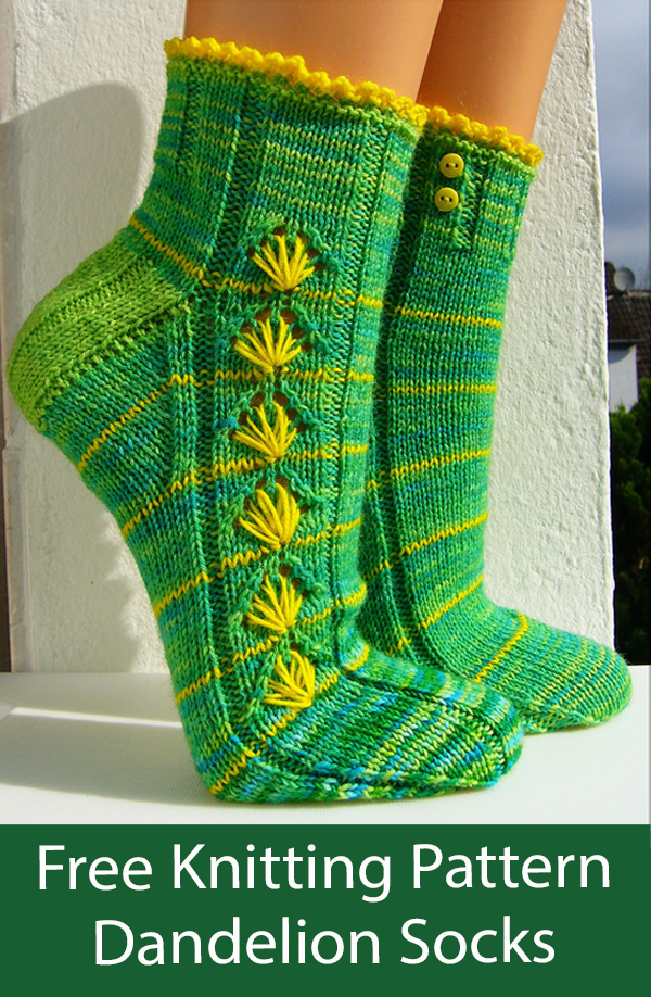 Free Knitting Pattern for Dandelion Socks