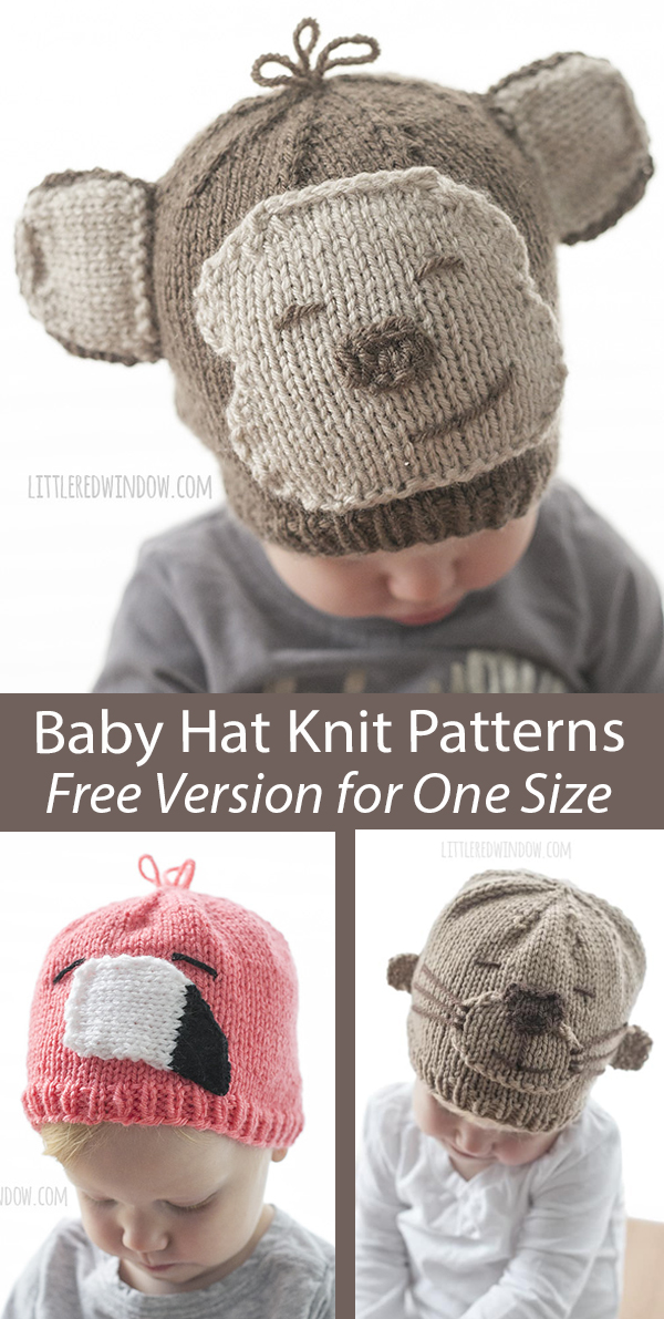 Free Baby Knitting Patterns Baby Animal Hats