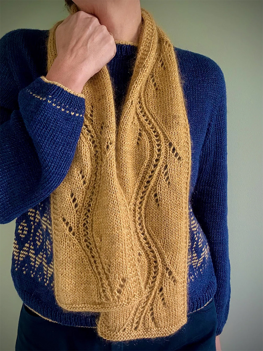 Lua Scarf  free knitting pattern and more lacy scarf knitting patterns
