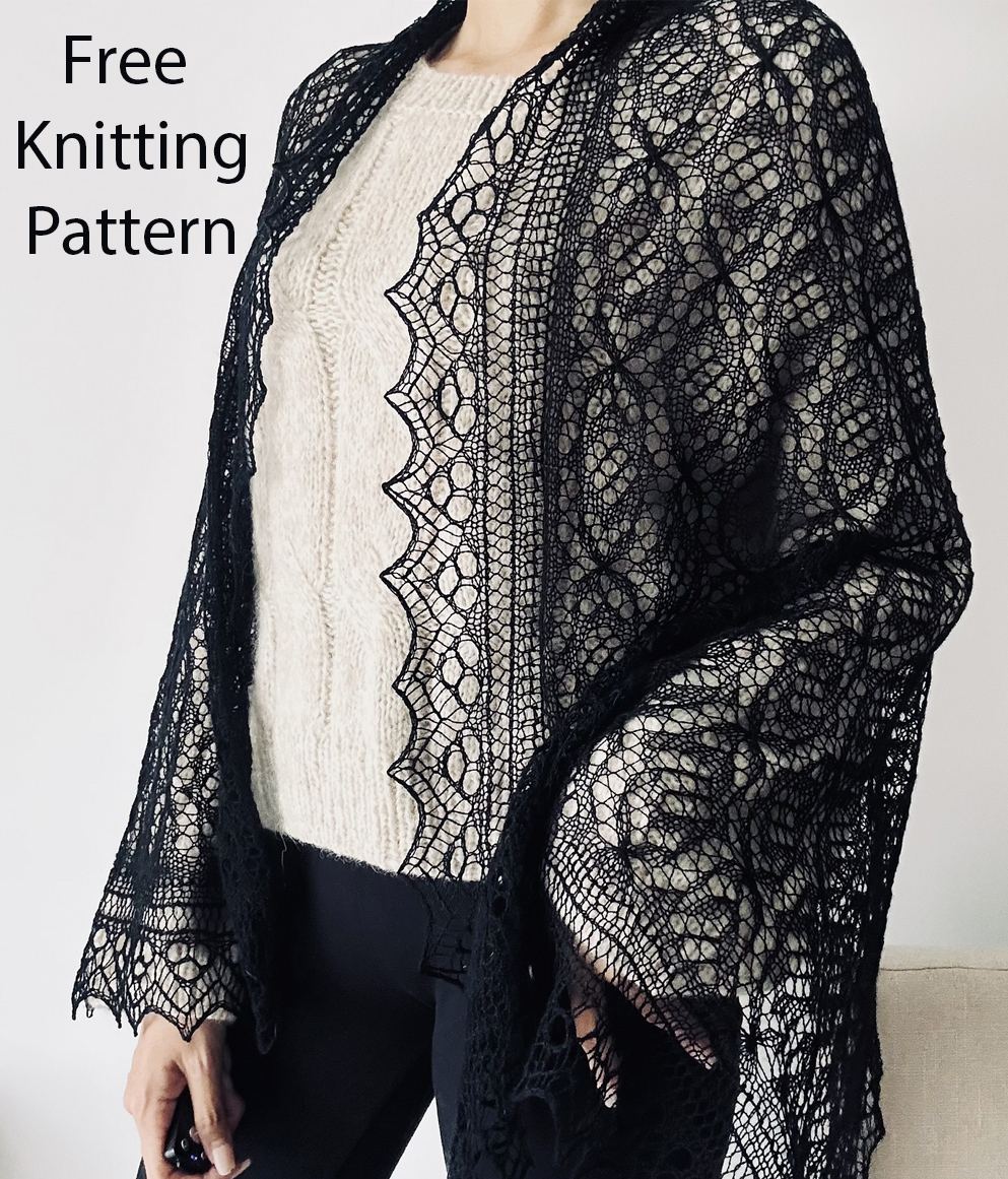 Free Lucky Clover Lace Stole Knitting Pattern
