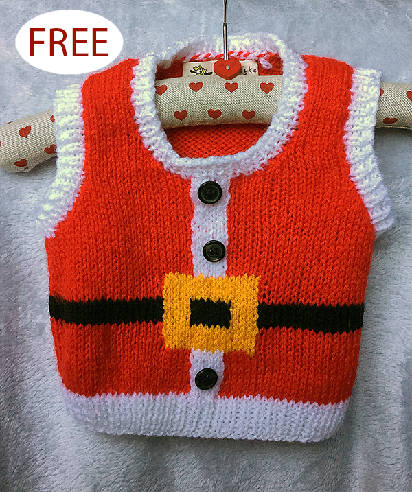 Free  Christmas Vest Top Knitting Pattern