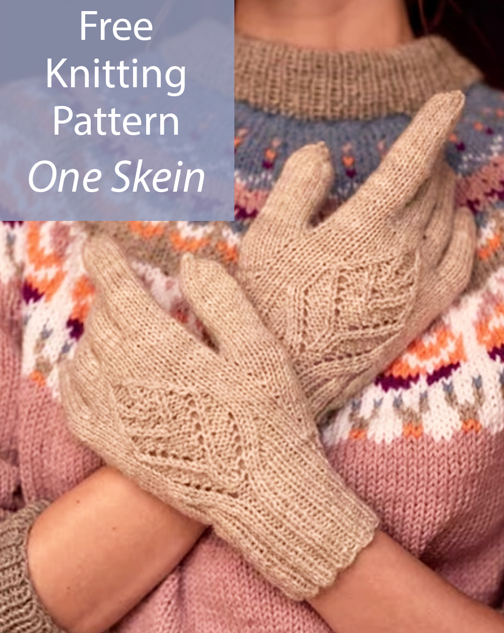 Free One Skein Lumikukka Knitted Gloves Knitting Pattern