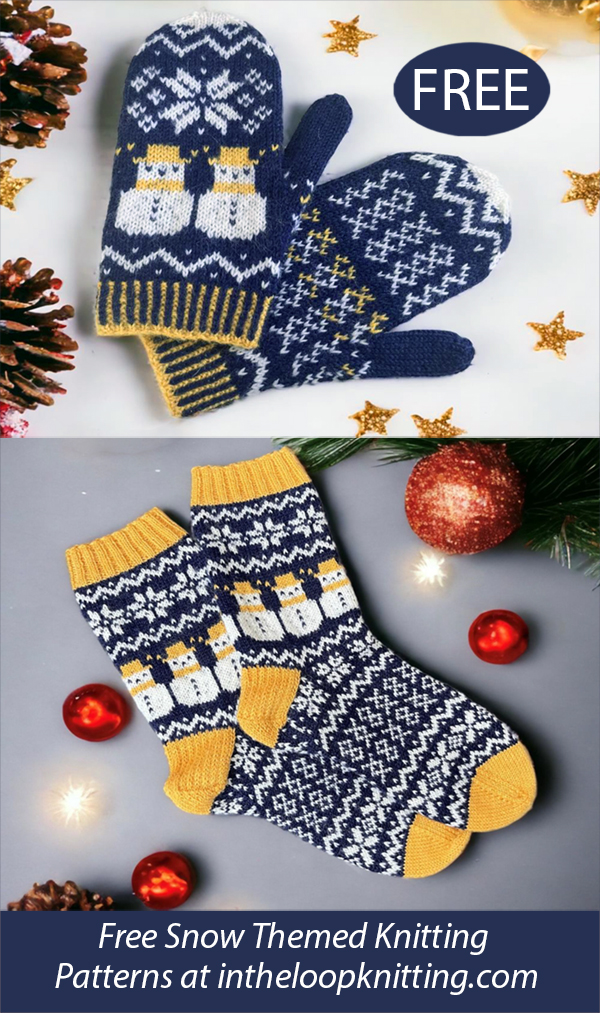 Free Snowman Mittens and Socks Knitting Patterns