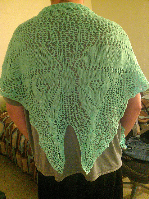 Free knitting pattern for Limberlost Luna Moth pattern by MMario