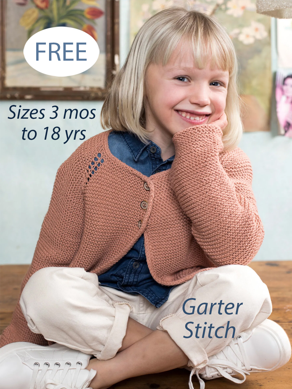 Baby's Lykkeliten Garter Stitch Cardigan Cardigan Free Knitting Pattern
