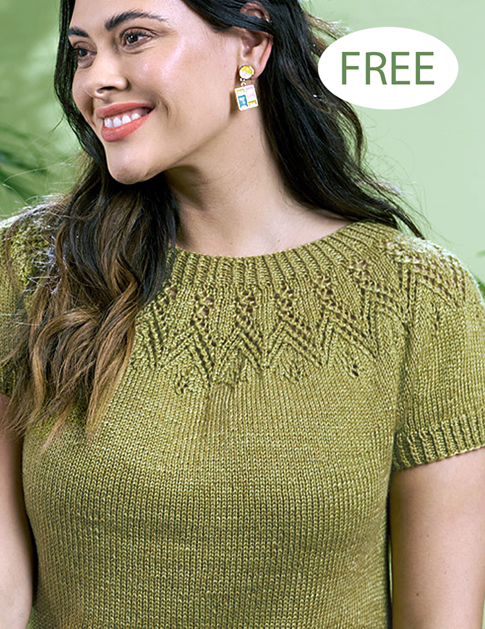 Free Lyra Feather Lace Yoke Top Knitting Pattern