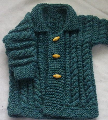 Knitting Pattern Macdara Aran Coat for Babies and Toddlers