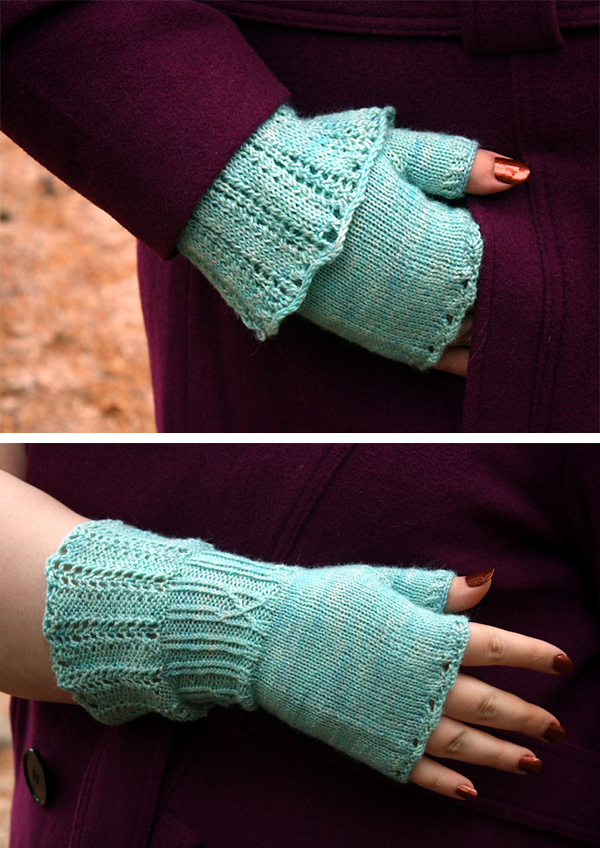 Free knitting pattern for Mad Tea Party Fingerless Mitts