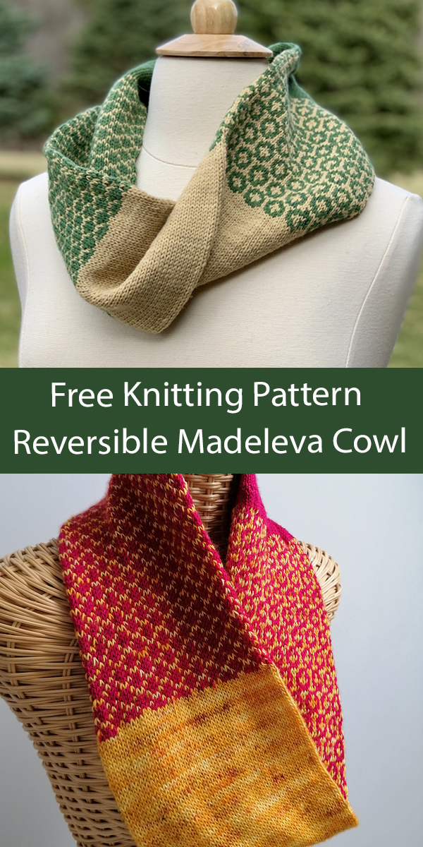Free Cowl Knitting Pattern Reversible Madeleva Cowl
