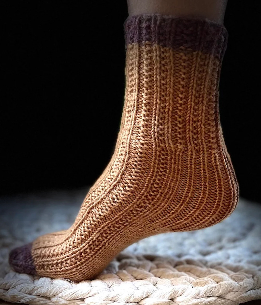 Ribbed Magic Heel Socks  Knitting Patterns