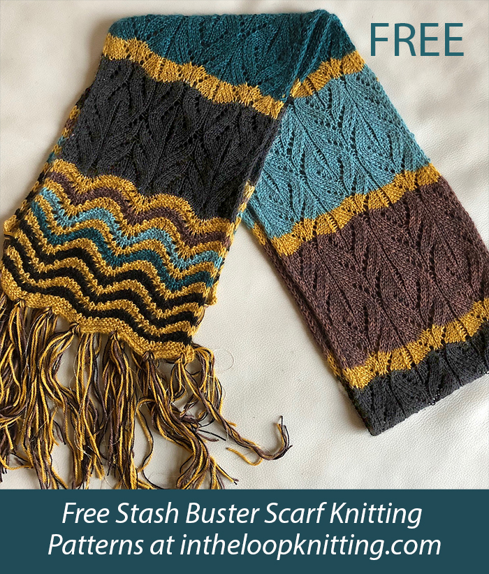 Free Stash Buster Magnificent Striped Scarf Knitting Pattern
