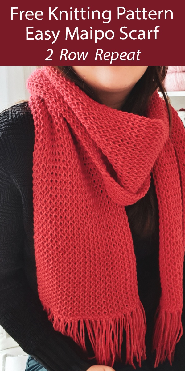 Free Scarf Knitting Pattern 2 Row Repeat Maipo Scarf