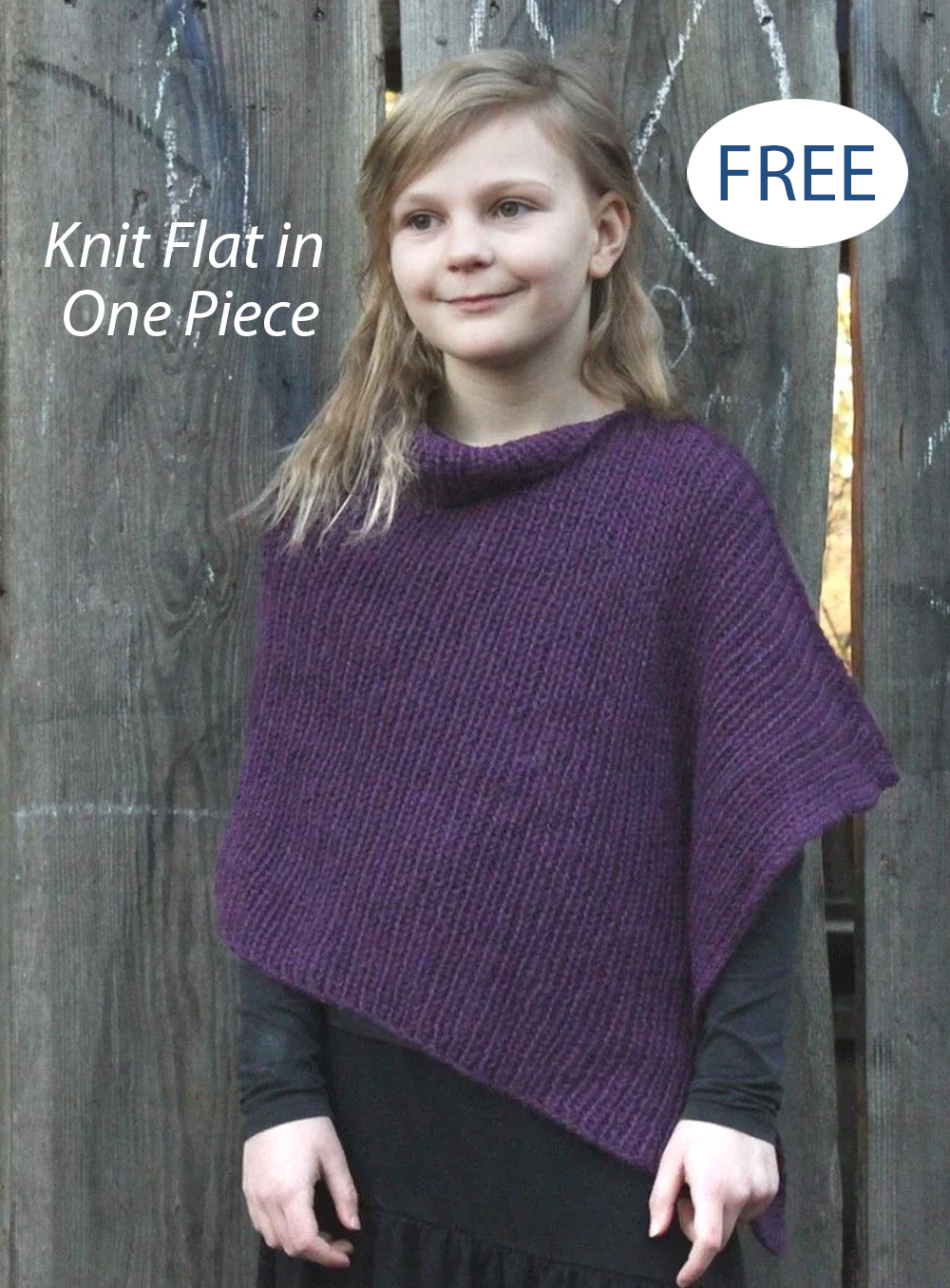 Free Knitting Pattern One-Piece Malene Poncho