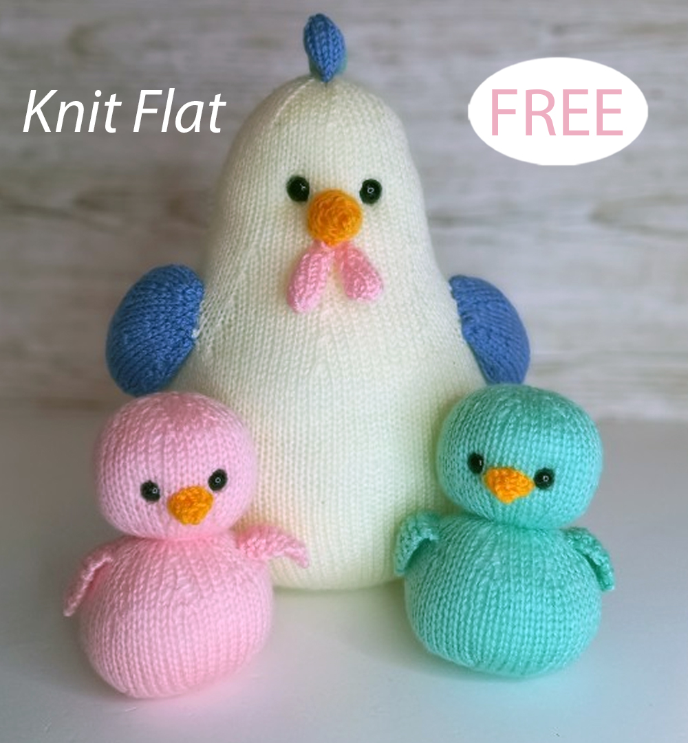 Free Mama Chicken and Chicks Family Knitting Pattern