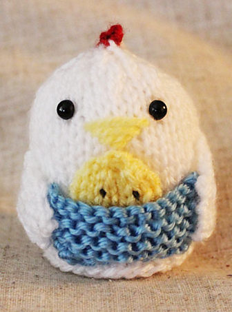 Free Knitting Pattern for Mama Hen and Chick Toy