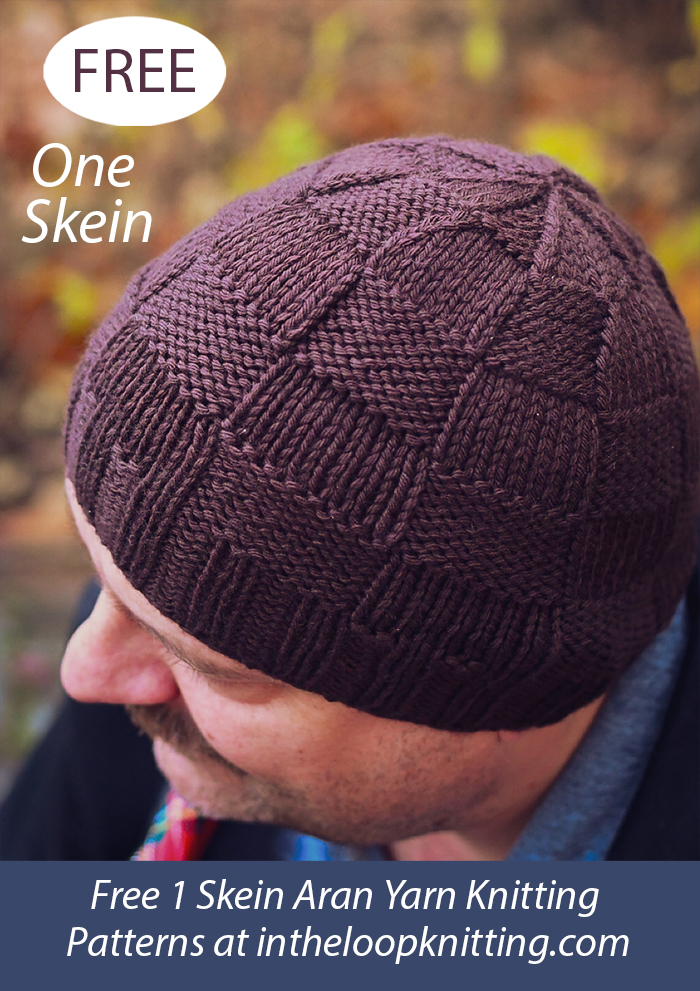 Free One Skein Checkered Hat Knitting Pattern