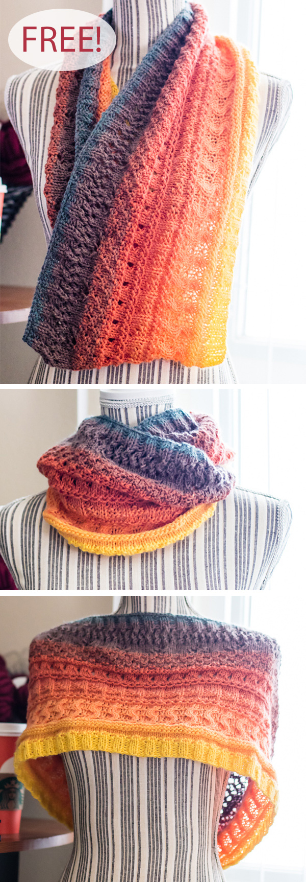 Free Knitting Pattern for Mandala Cowl