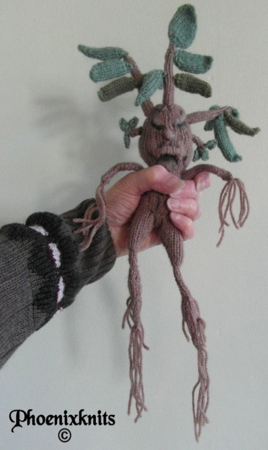 Mandrake from Harry Potter Knitting Pattern | Harry Potter inspired Knitting Patterns, many free knitting patterns 