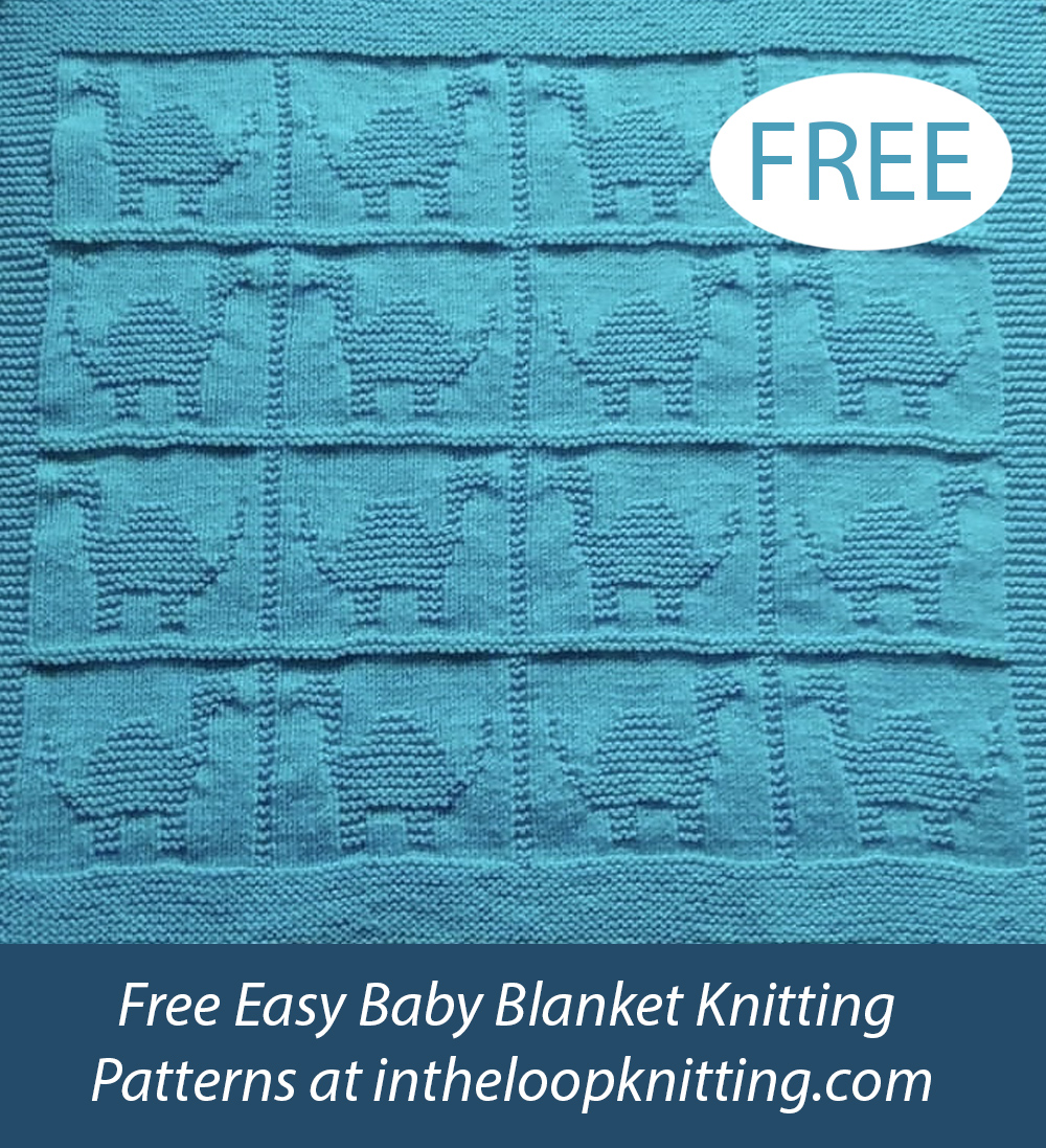 Free Many Dinos Baby Blanket Knitting Pattern
