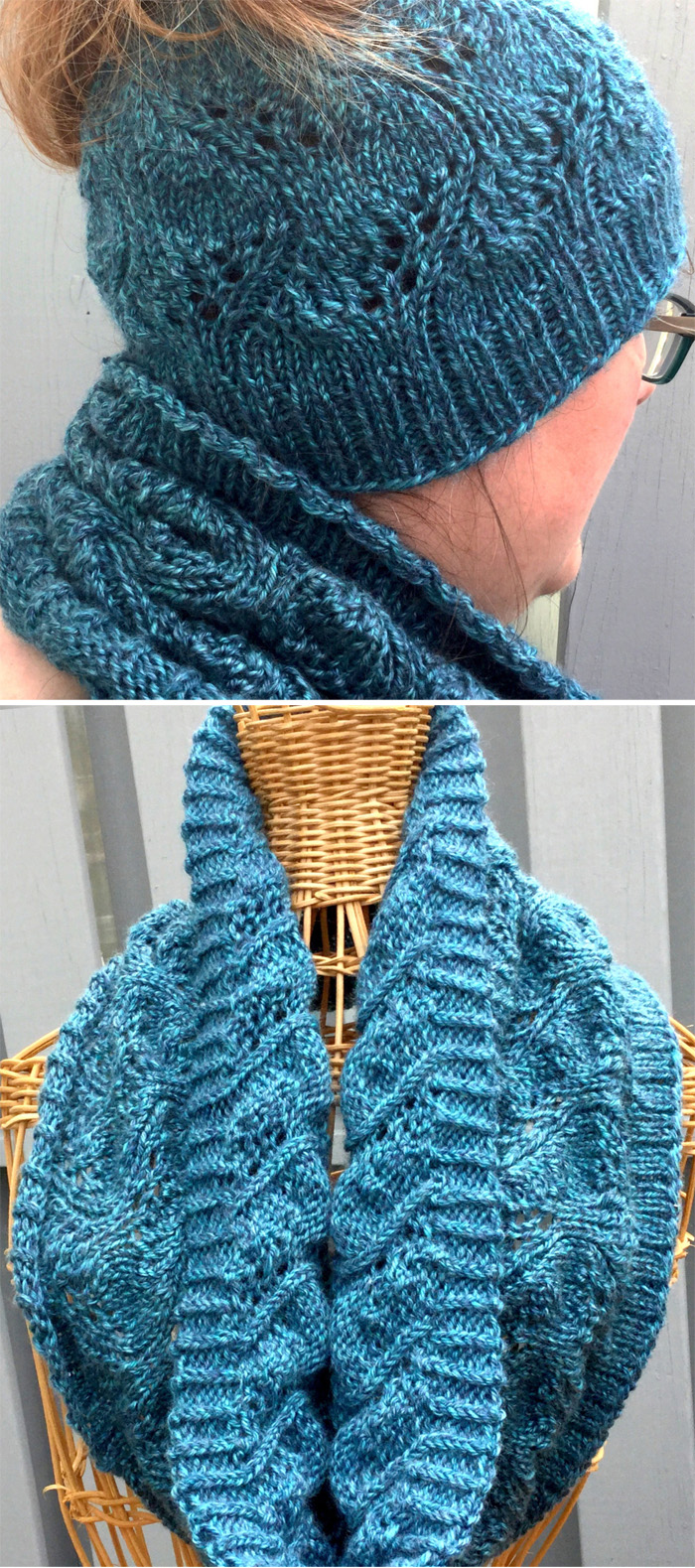 Free Knitting Pattern for Mapleton Bun Hat and Cowl Set
