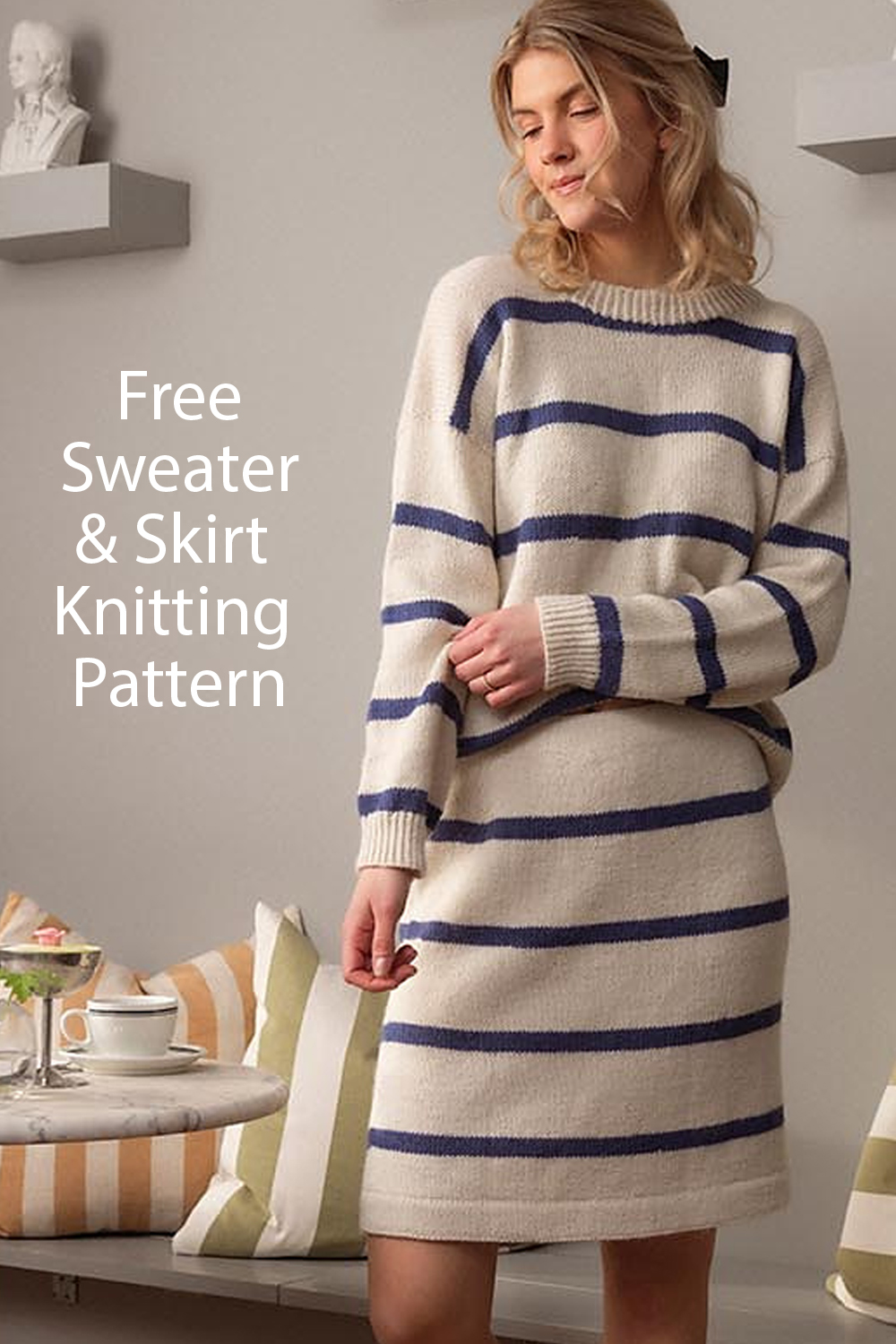 Marinière  Skirt and Top Knitting Pattern Set