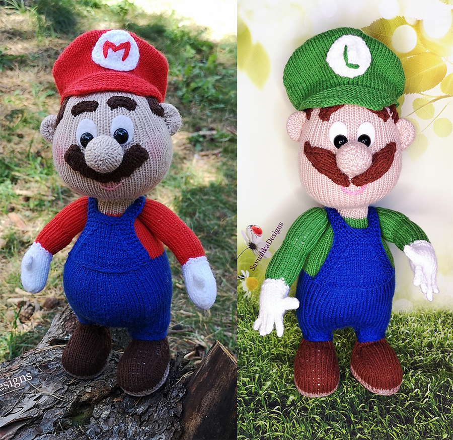 Knitting Patterns Mario and Luigi