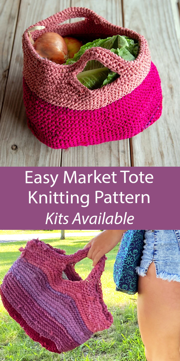 Tote Bag Knitting Pattern Easy Market Tote