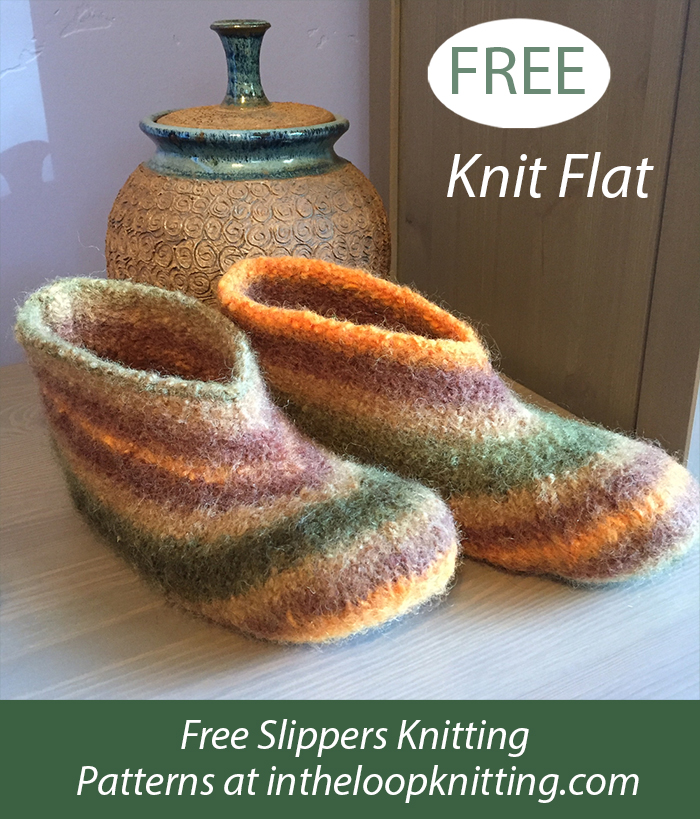 Free Marsh Felted Slippers Knit Flat Knitting Pattern