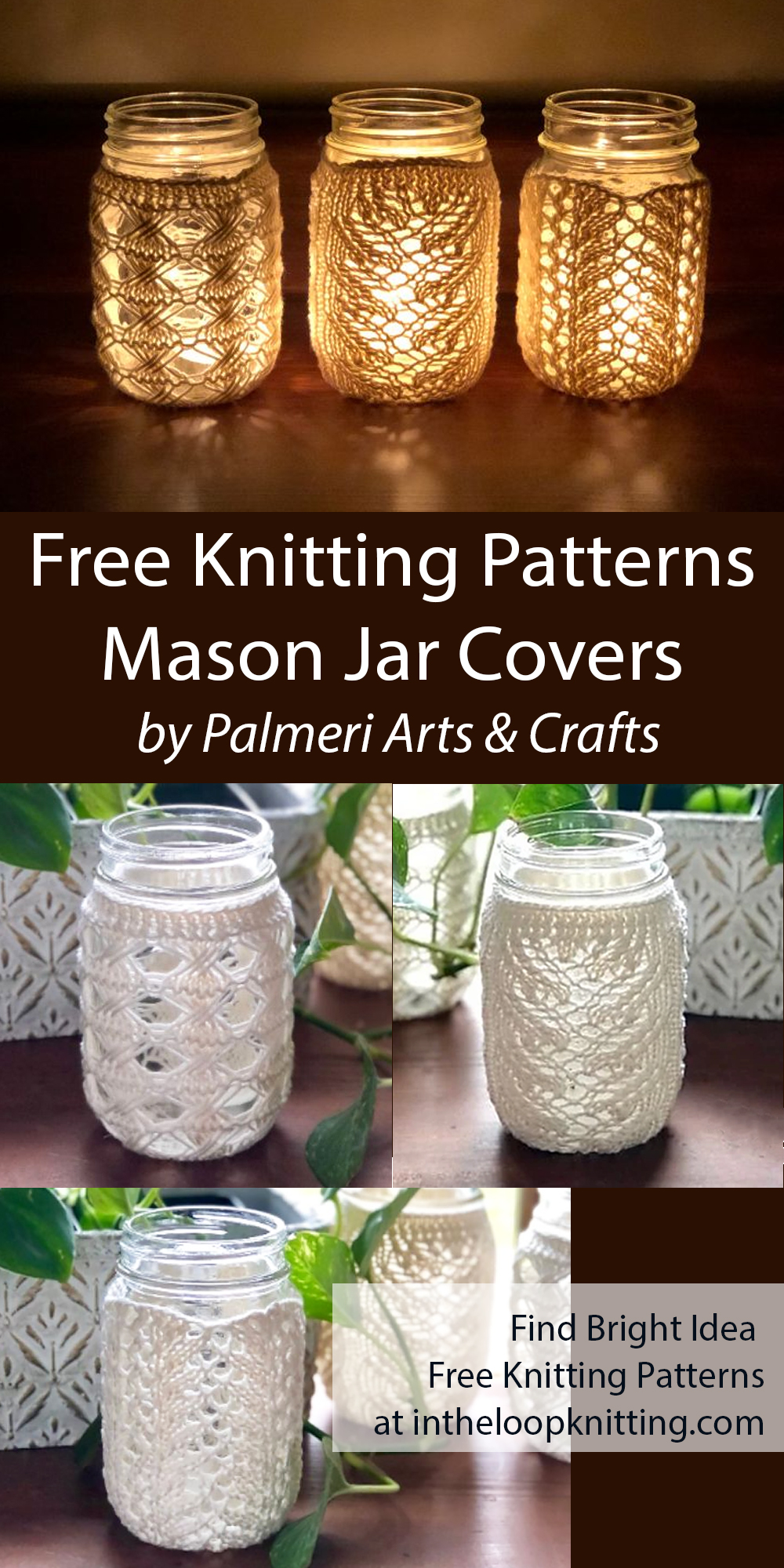 Free Christmas Knitting Pattern Mason Jar Covers