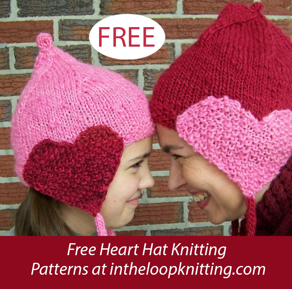 Free Matching Hearts Hat Knitting Pattern
