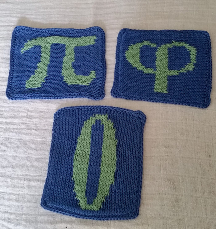 Free Knitting Pattern for Mathematical Underdogs Coffee Coasters