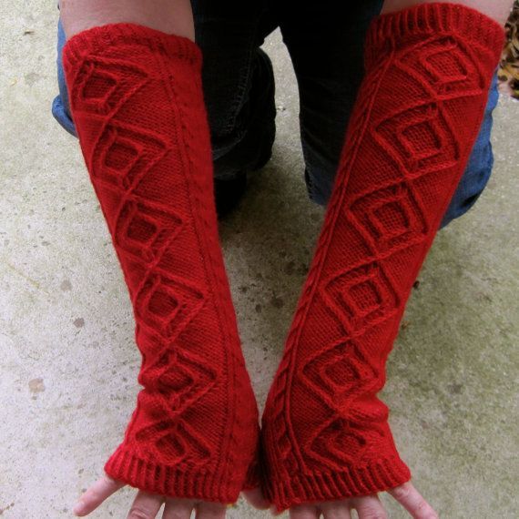 Knitting pattern for Matterhon Long Fingerless Mitts and more wristwarmer mitts