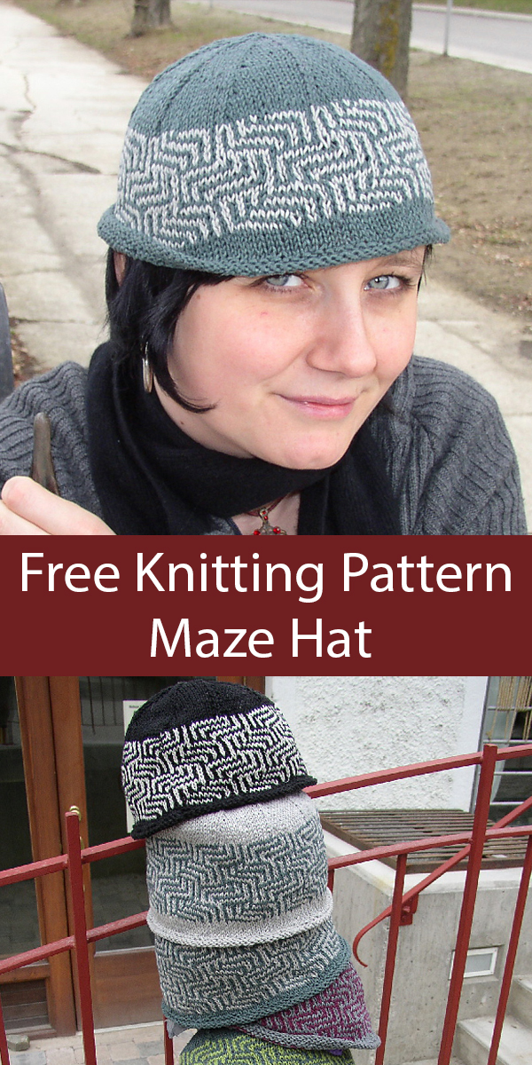 Maze Hat Free Knitting Pattern