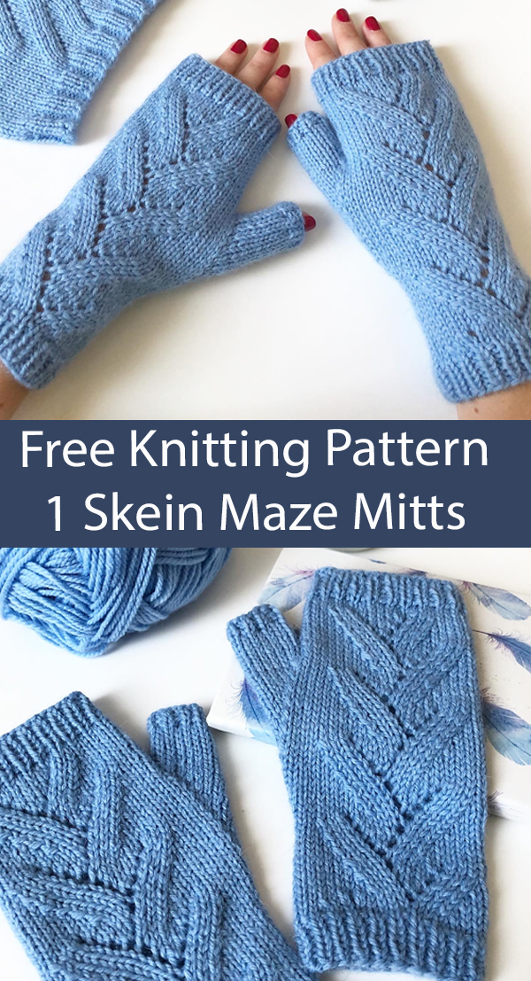 Fingerless Mitts Knitting Patterns Free Maze Mitts