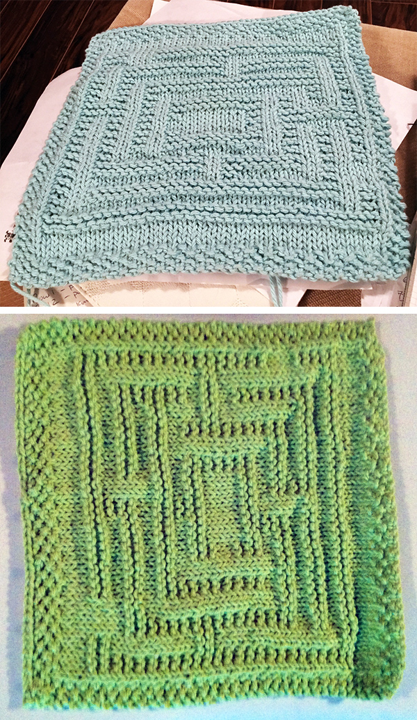 Free knitting pattern for Maze Dishcloth