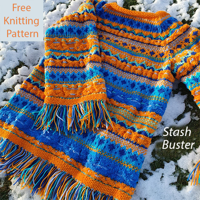 Free Meadow Sweater Scrap Yarn Knitting Pattern