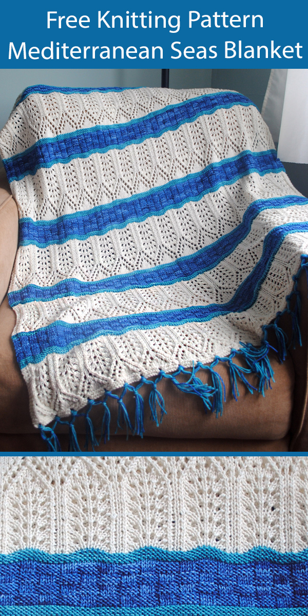 Free Blanket Knitting Pattern Mediterranean Seas Lap Blanket