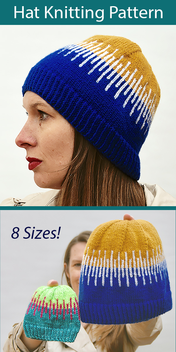 Knitting Pattern for Megaliths Hat in 8 Sizes
