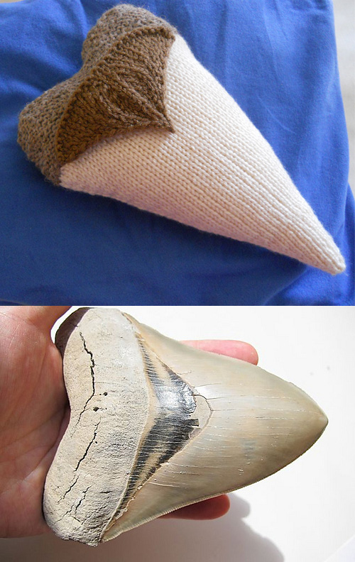 Free knitting pattern for Megalodon Tooth Fairy Pillow