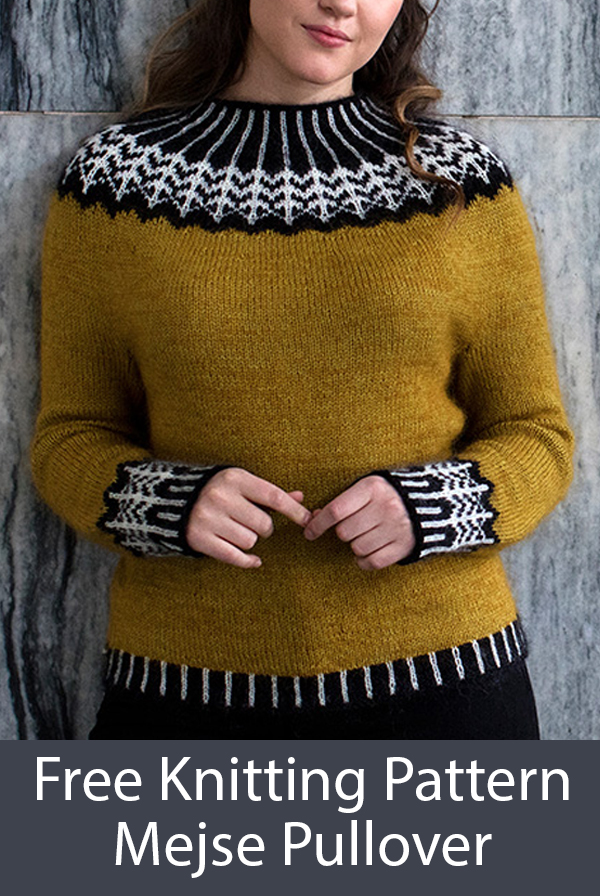 Free Knitting Pattern for Mejse Sweater
