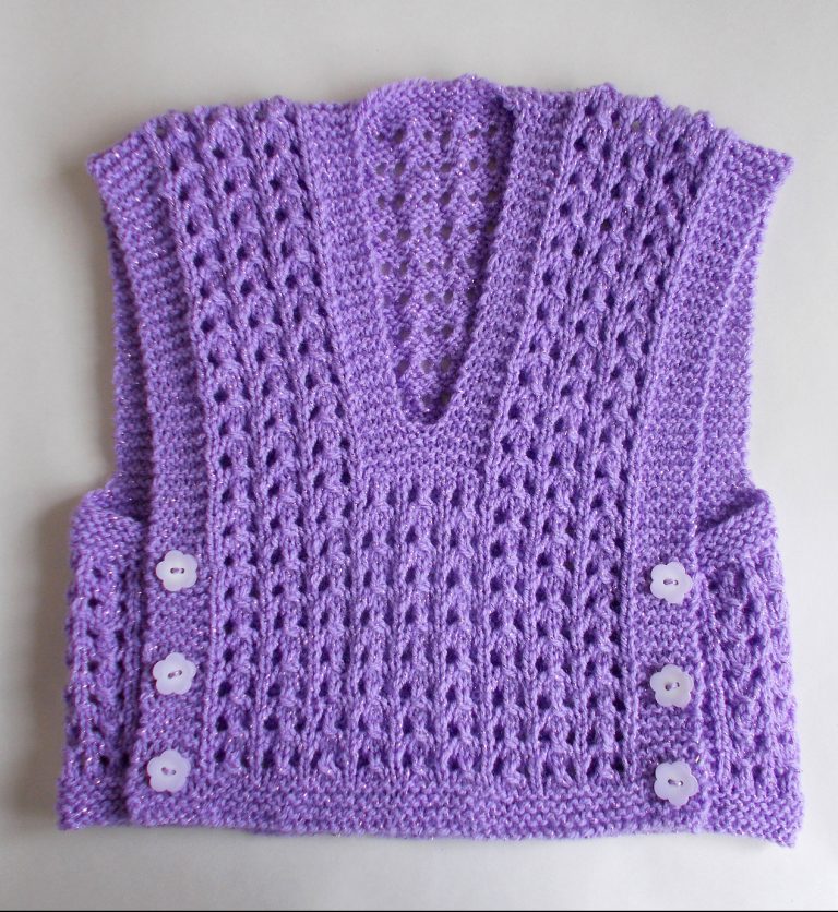 Free Knitting Pattern for Melika Lacy Baby Vest