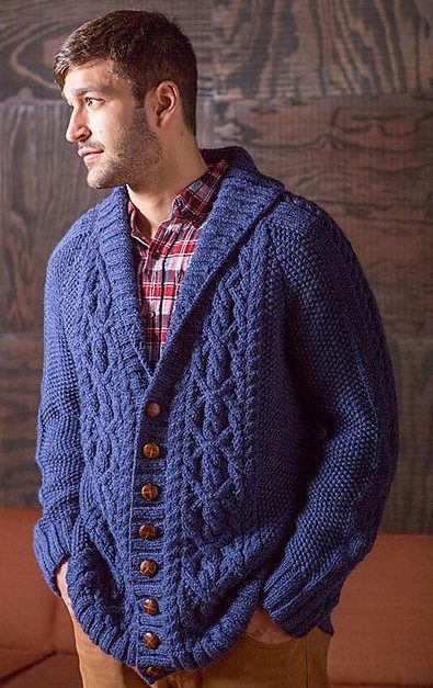 Mens aran cardigan knitting patterns free sale