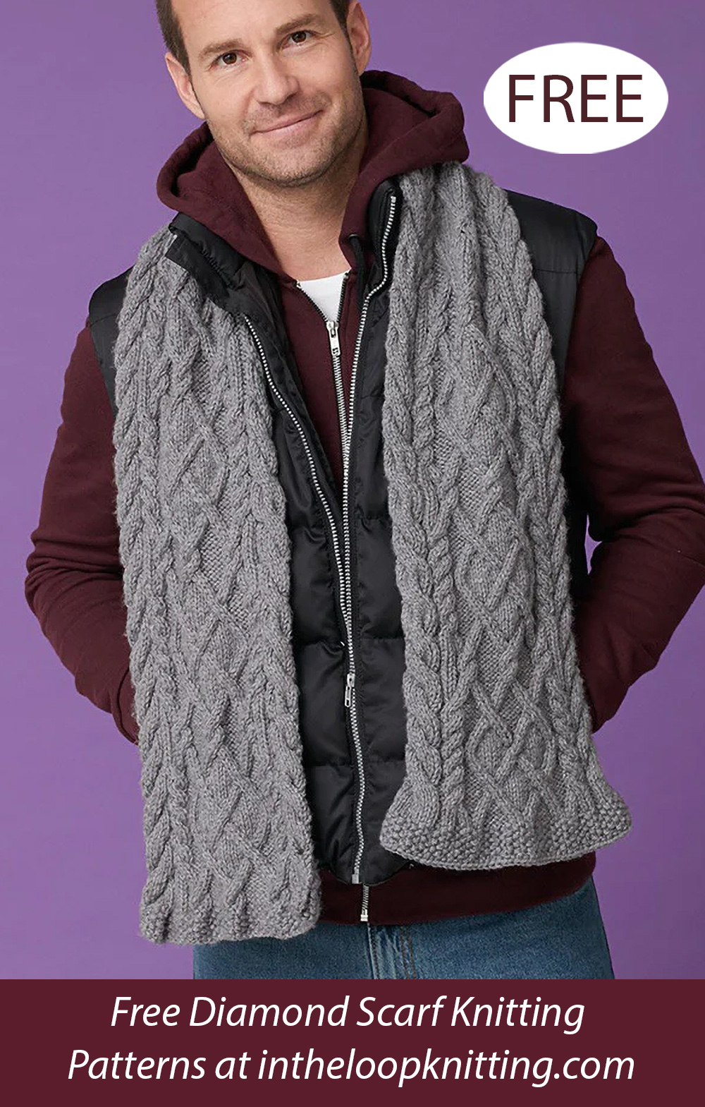 Free Men's Cabled Scarf Knitting Pattern