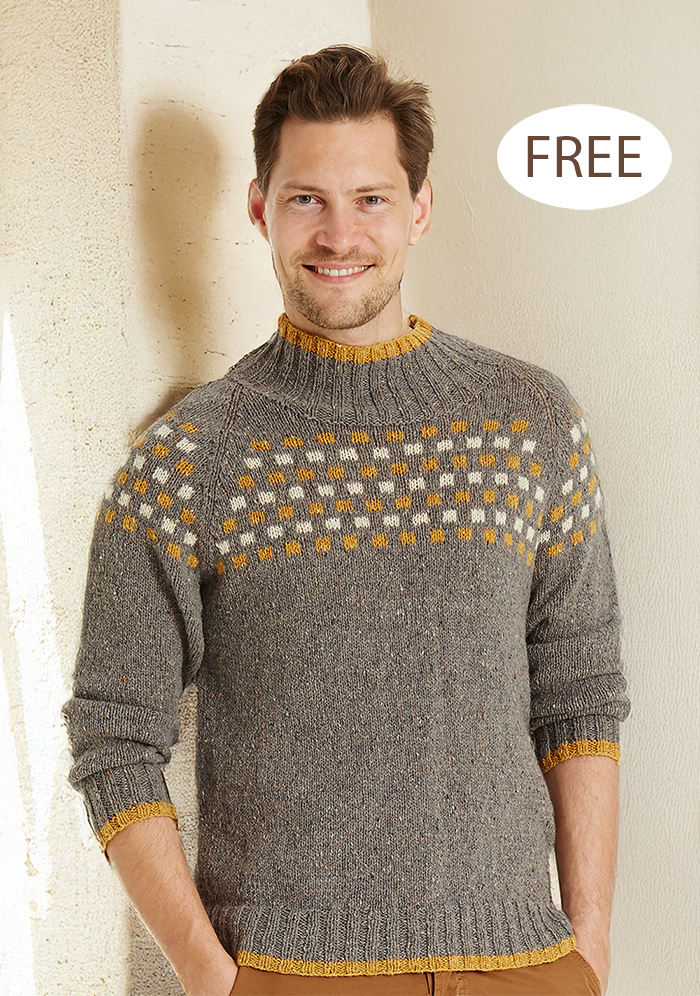 Free Men's Pullover Men's Check Sweater Knitting Pattern 