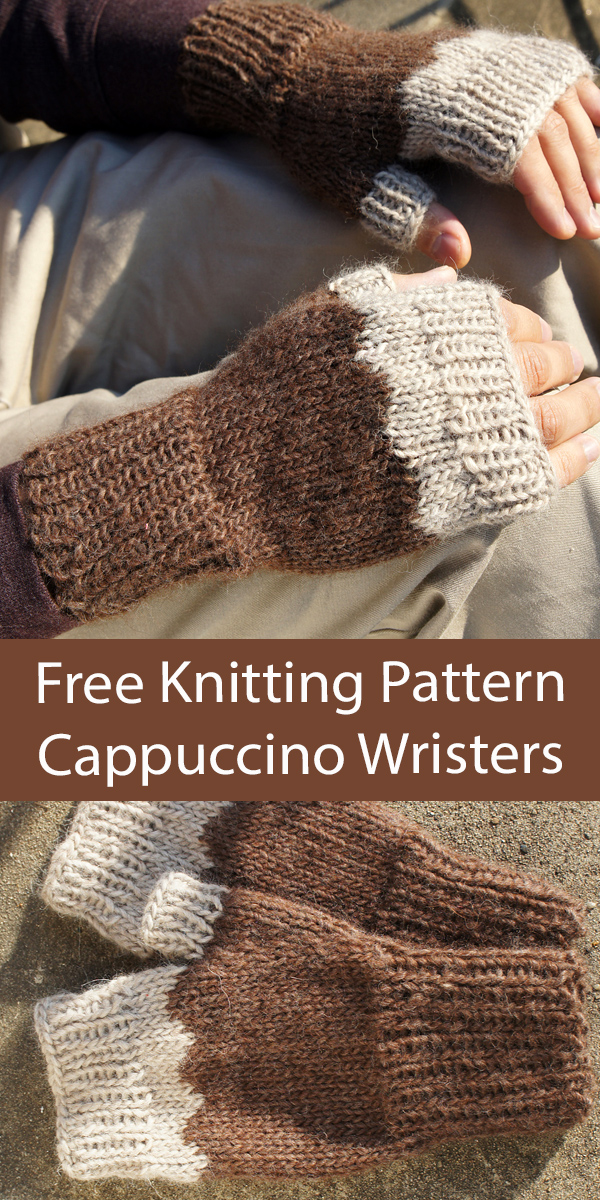 Free Cappuccino Wristers Knitting Pattern Fingerless Mitts