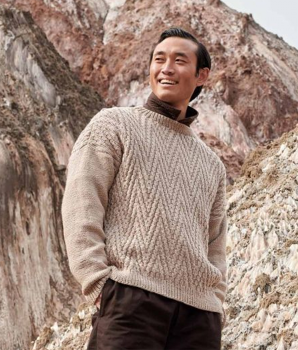 Men's ZigZag Stitch Sweater Knitting Pattern